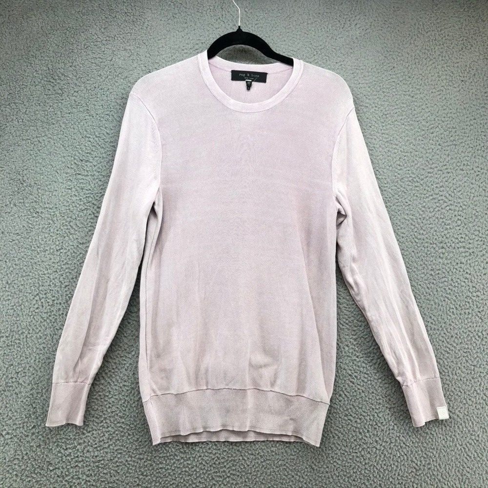 Rag & Bone Sweater Mens XS Lavender Cotton Crewneck Long Sleeve Knit‎ Minimalist